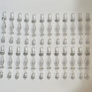 Unbranded Vtg Clear Plastic Prism Icicle Dangling Holiday Ornaments Lot of 48